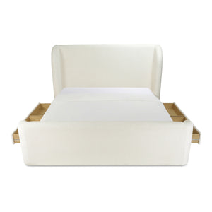 Sophia Queen Storage Bed in Cream with Drawers