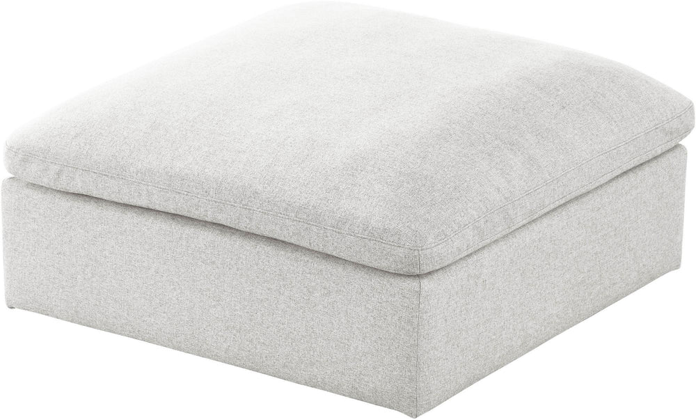 Carmen Cloud Ottoman In Cream Linen Fabric