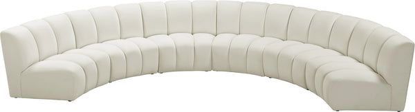 Lynda 6pc. Modular Sectional In Cream Velvet