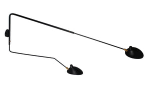 Astrom Two Armed Wall Lamp - Black w/ Brass Accent