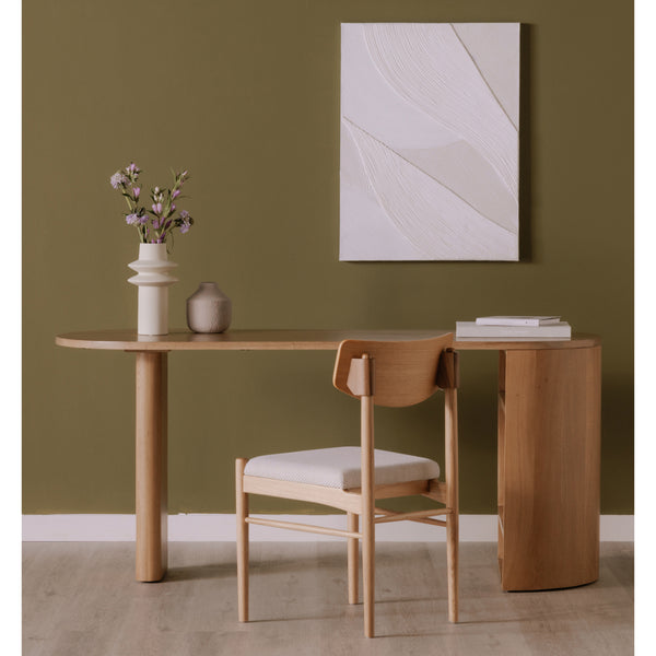 Moe's Theo Desk with Shelves in Natural Oak