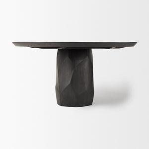 Fitzgerald 60" Round Brown Solid Wood Top & Base Dining Table