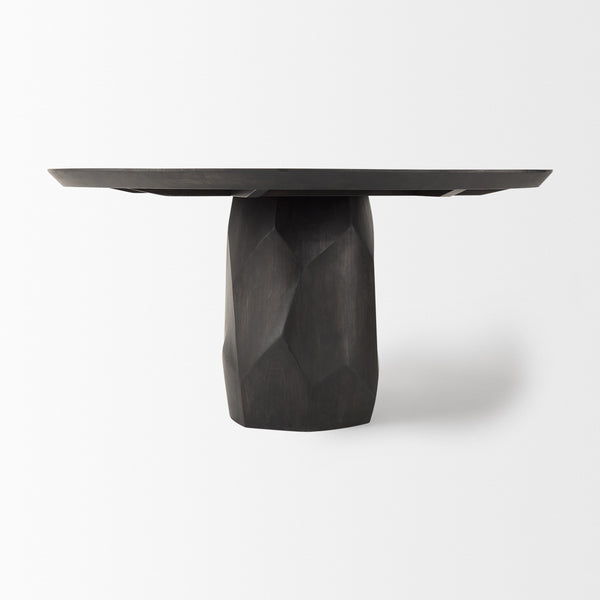 Fitzgerald 60" Round Brown Solid Wood Top & Base Dining Table