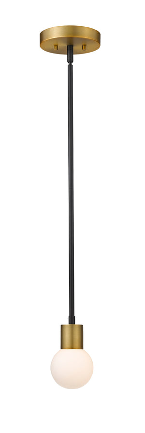 Neutra 1 Light Mini Pendant in Matte Black + Foundry Brass Finish