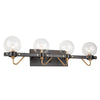Chelton 4 Light Wall Light AC11424CL in Matte Black & Harvest Brass