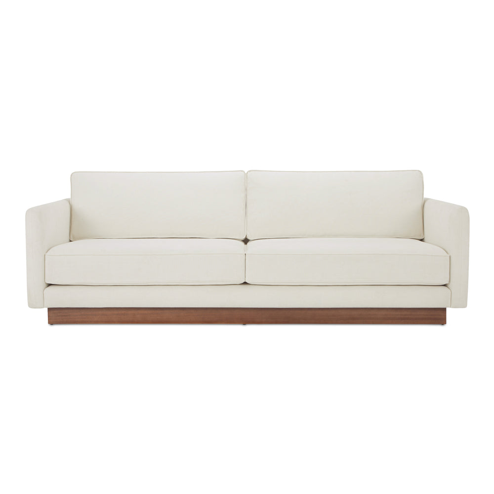 Moe's Vernon Sofa with Wooden Base in White