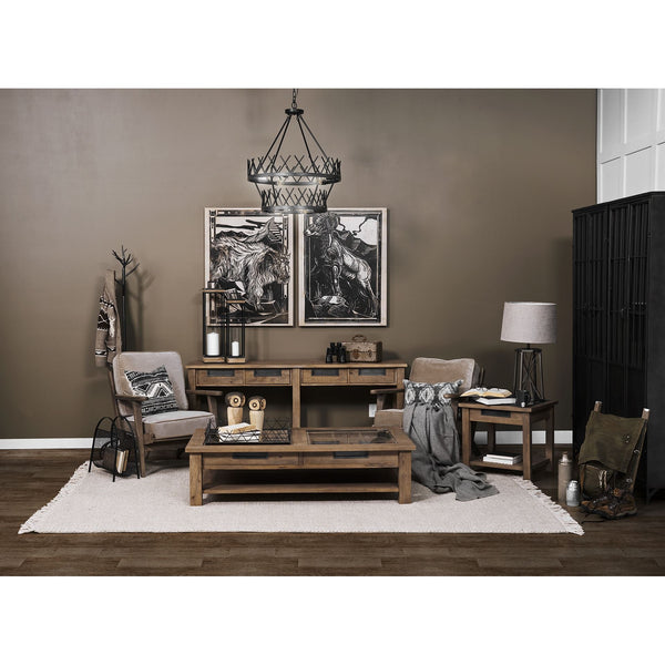Raen (28.5"H) Gray Metal Octagonal Base w/Beige Shade Table Lamp