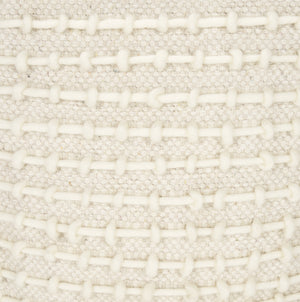 Sakaye Beige w/ Cream Stitched Patterned Pouf