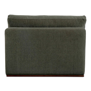 Moe's Rue Slipper Chair in Deep Green with Feather-Fill