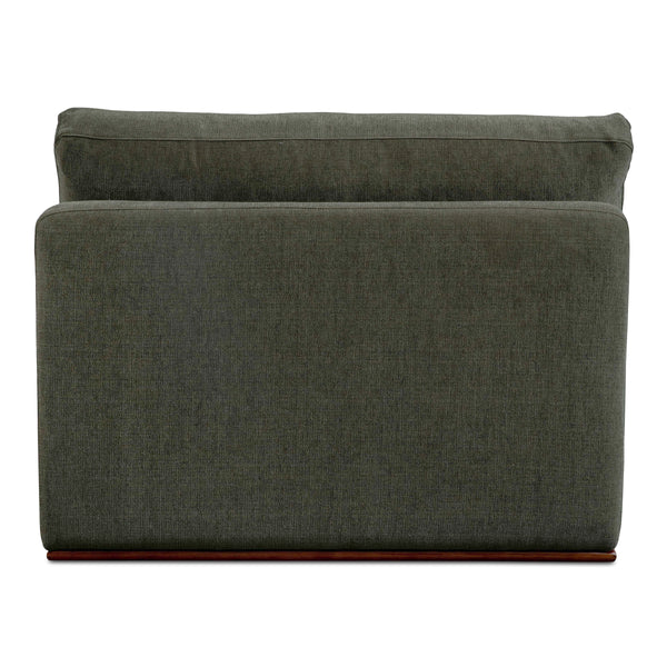 Moe's Rue Slipper Chair in Deep Green with Feather-Fill