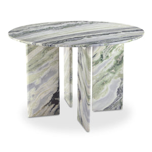 Celia Round Dining Table in Green Onyx Marble