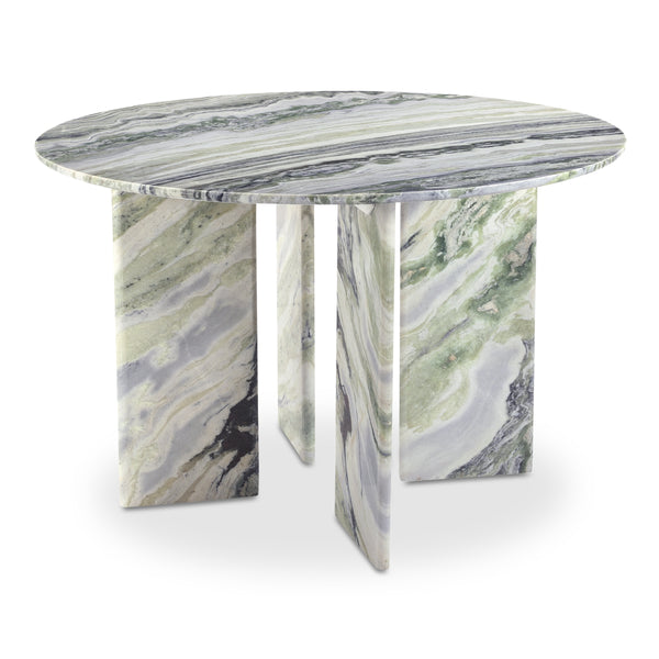 Celia Round Dining Table in Green Onyx Marble