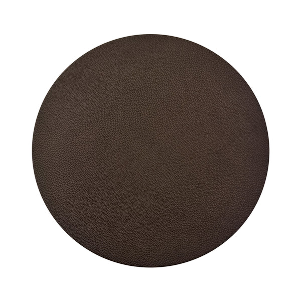 BRASS BASE CIGAR TABLE WITH ROUND LEATHER TOP