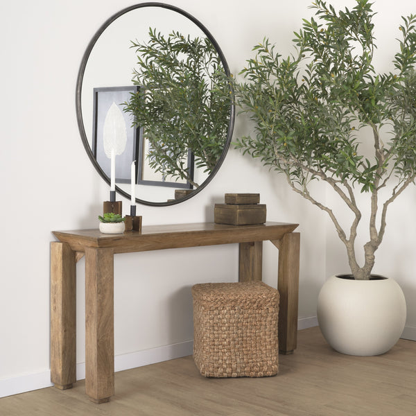Sapphira Brown Wood Tapered Top Console Table