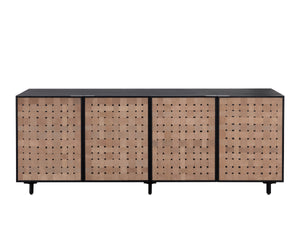 OMARI SIDEBOARD - LARGE - SUEDE LIGHT TAN LEATHER