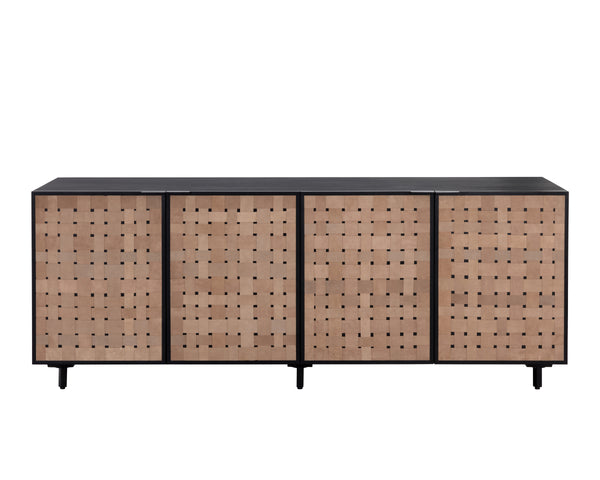 OMARI SIDEBOARD - LARGE - SUEDE LIGHT TAN LEATHER