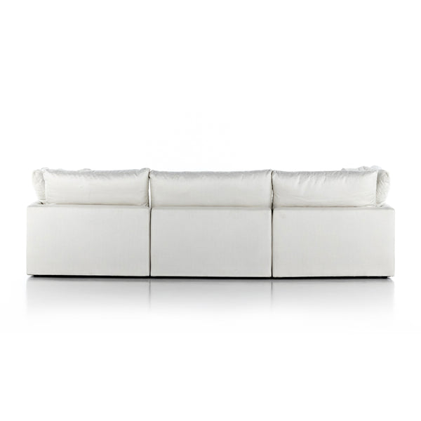 Stevie 3Pc Laf Sec Sofa W/Ottoman In Ivory