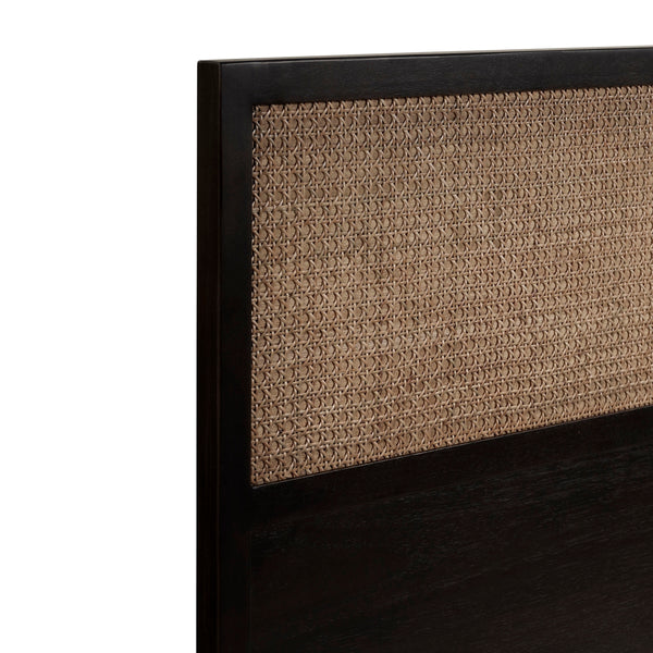 Caine KD Rattan Queen Headboard, Black