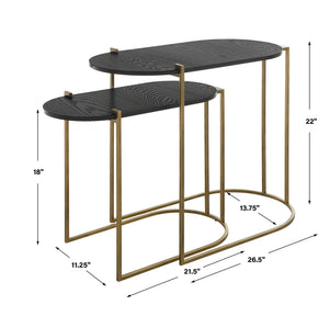 Aztec Wood Nesting Tables, Set/2