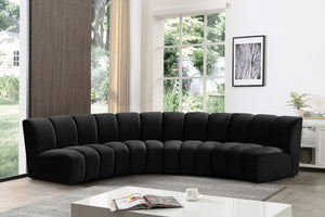 Lynda 4pc. Modular Sectional In Black Velvet