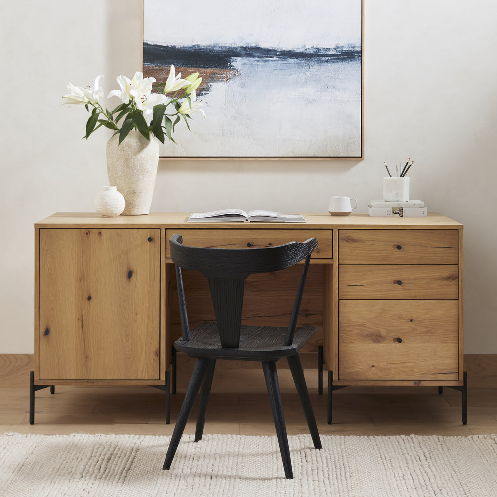 Ripley Dining Chair In Black Oak