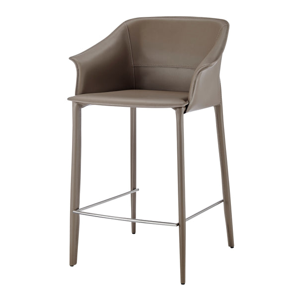 Callie Recycled Leather Counter Stool, Light Mocha