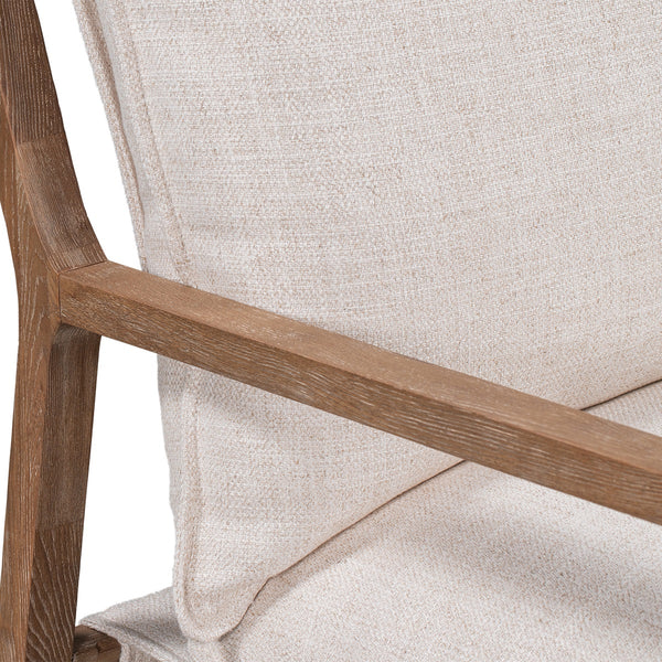 Mariah Upholstered Accent Chair with Wood Frame - Natural