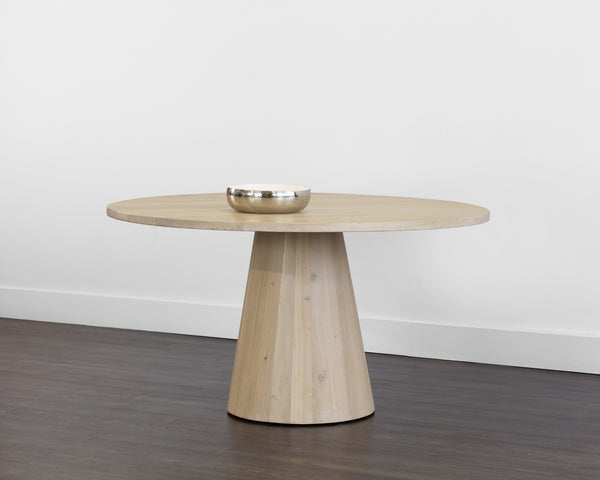 ELINA DINING TABLE - ROUND - LIGHT OAK - 54"