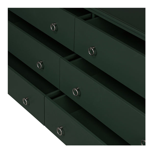 Reagan 6 Drawer Dresser in Deep Green