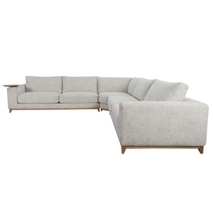 Donovan Upholstered Sectional with Built-in Side Table