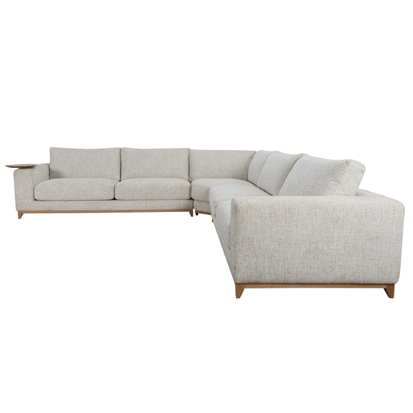 Donovan Upholstered Sectional with Built-in Side Table