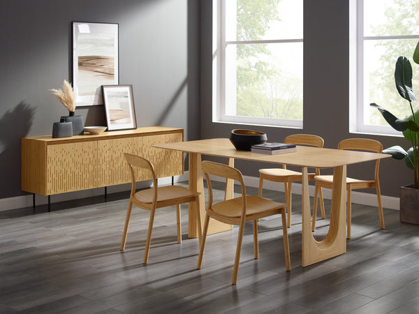Hanna Dining Chair Bamboo Seat, Wheat (Set of 2)