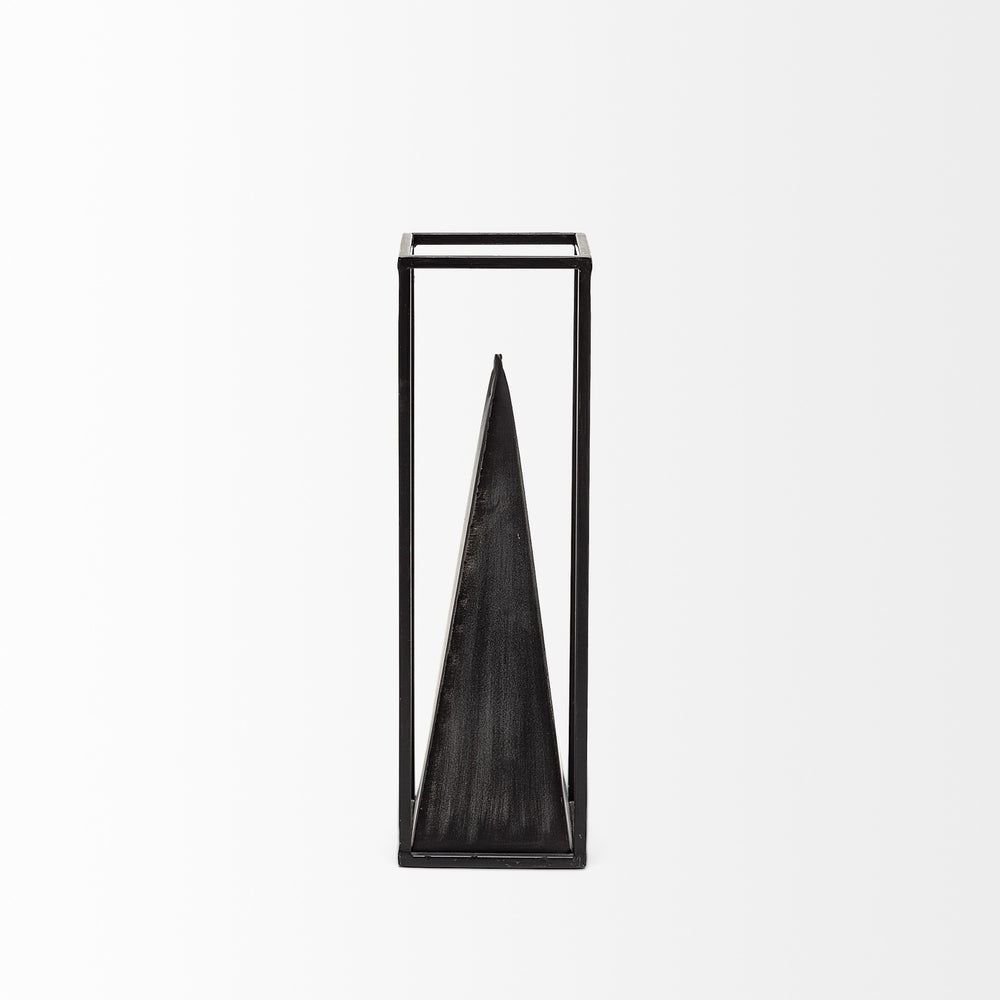 Memphis II (Medium) 4L x 4W Black Metal Pyramid In A Square Frame