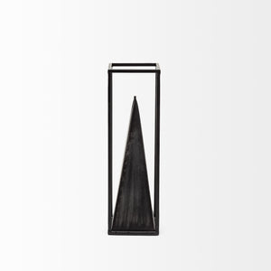 Memphis II (Medium) 4L x 4W Black Metal Pyramid In A Square Frame