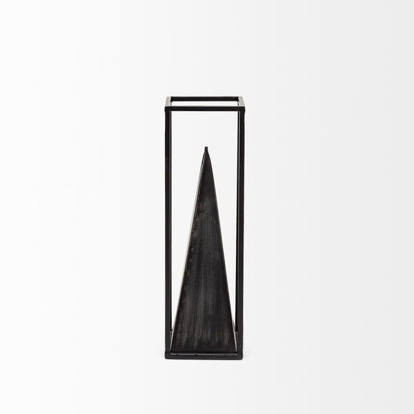 Memphis II (Medium) 4L x 4W Black Metal Pyramid In A Square Frame