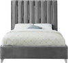 Donnie Full Bed In Grey Velvet