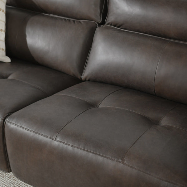 Conway Power Recliner Sofa in Brown Leather