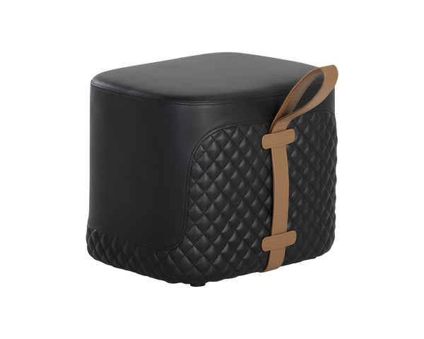 Axio Ottoman - Napa Black / Napa Cognac