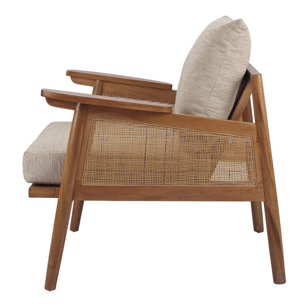 Teramo Rattan Accent Arm Chair In Mid Brown