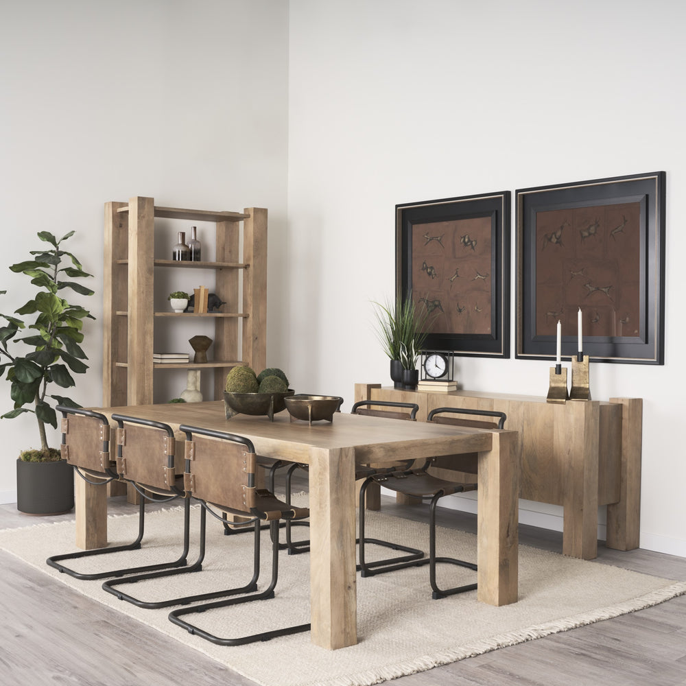 Beth Light Brown Wood w/ 3 Doors Sideboard