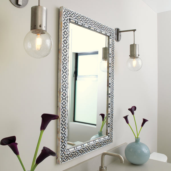 Evelyn Mother of Pearl Rectangle Wall Mirror