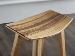 Tigris Counter Height Stool, Caramelized With Exotic Tiger Inlay