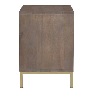 Moe's Corolla Nightstand Light Grey Mango Wood