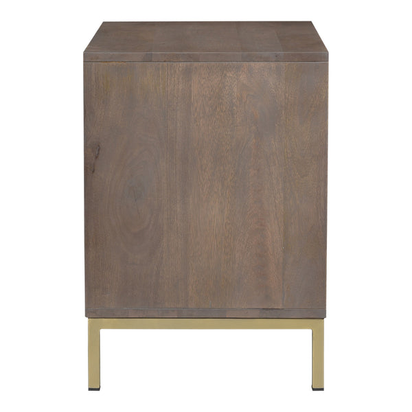 Moe's Corolla Nightstand Light Grey Mango Wood
