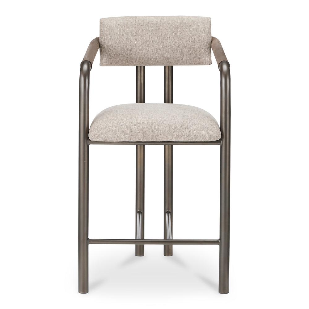 Cassidy Counter Stool Brown with Leather Armrests
