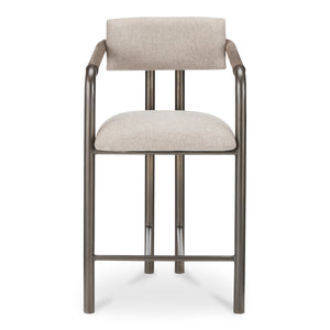 Cassidy Counter Stool Brown with Leather Armrests