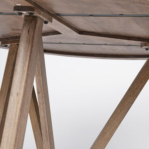 Legolas I 60" Round Brown Solid Wood Top & Base Dining Table