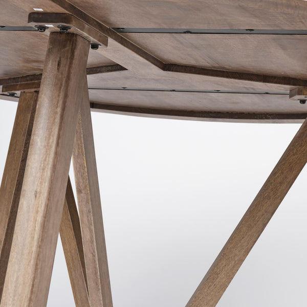 Legolas I 60" Round Brown Solid Wood Top & Base Dining Table
