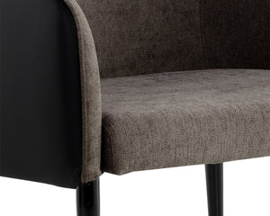 ASHER LOUNGE CHAIR - SPARROW GREY / NAPA BLACK