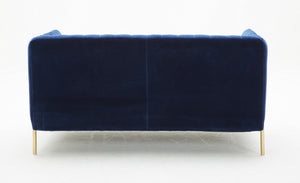 Lamar Love Seat in Blue Fabric